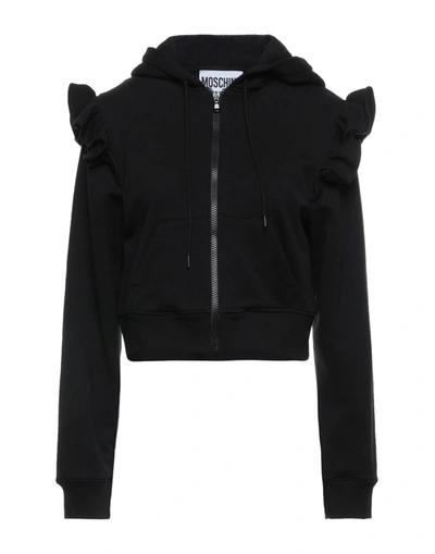 Shop Moschino Woman Sweatshirt Black Size 10 Cotton