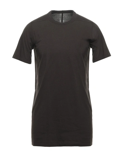 Shop Rick Owens T-shirts In Dark Brown