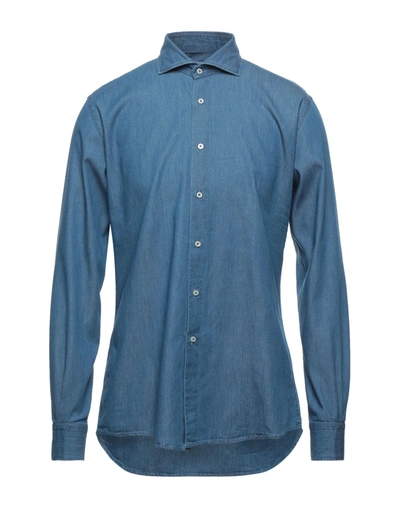 Shop Massimo Brunelli Denim Shirts In Blue