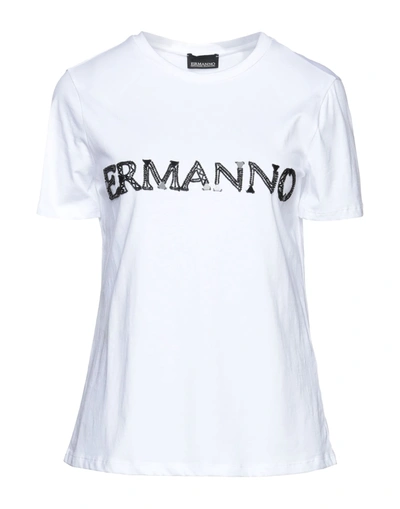 Shop Ermanno Di Ermanno Scervino Woman T-shirt White Size 6 Cotton