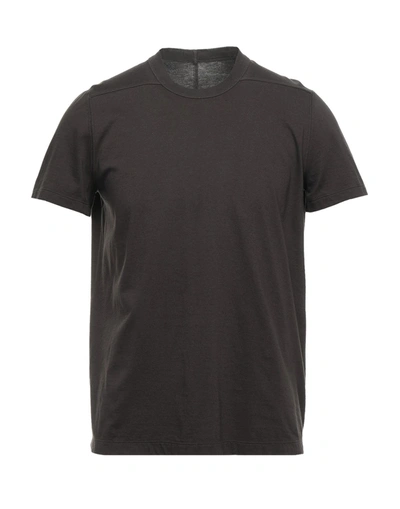 Shop Rick Owens T-shirts In Dark Brown