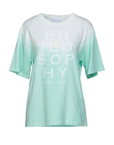 Shop Philosophy Di Lorenzo Serafini Woman T-shirt Light Green Size M Cotton