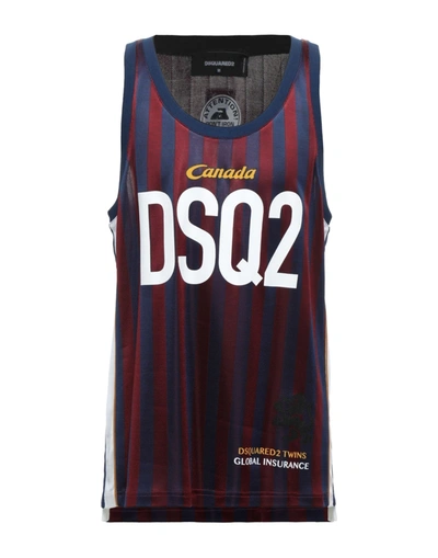 Shop Dsquared2 Tank Tops In Maroon