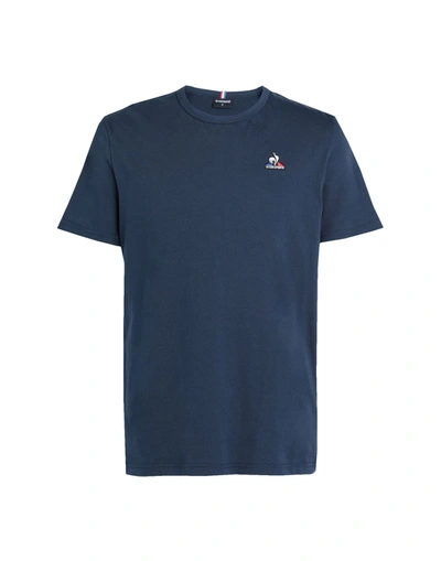 Shop Le Coq Sportif Ess Tee Ss Man T-shirt Midnight Blue Size S Cotton