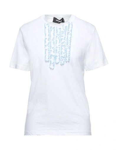 Shop Dsquared2 Woman T-shirt White Size M Cotton, Polyamide