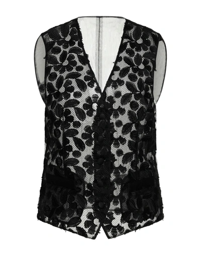 Shop Dolce & Gabbana Woman Tailored Vest Black Size 0 Polyester, Polyamide, Silk