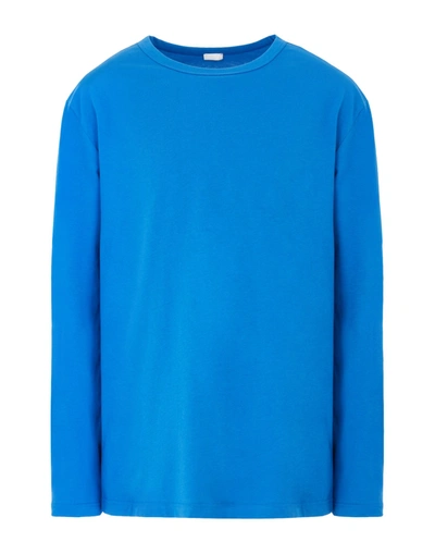 Shop 8 By Yoox Organic Cotton Basic L/sleeve T-shirt Man T-shirt Blue Size Xxl Organic Cotton