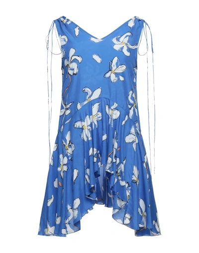 Shop Isa Arfen Woman Top Azure Size 4 Silk In Blue