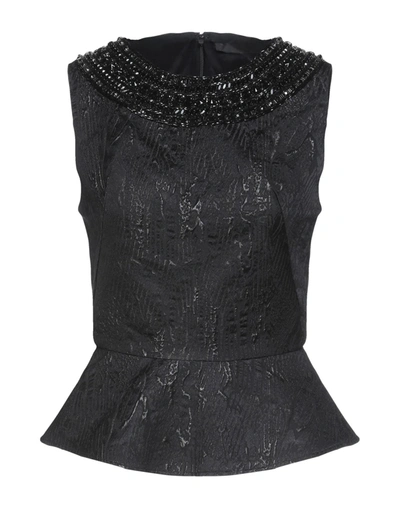 Shop Amen Couture Woman Top Black Size 8 Acrylic, Wool, Silk, Polyamide