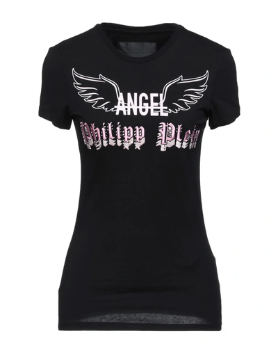 Shop Philipp Plein Woman T-shirt Black Size Xs Cotton, Polyester