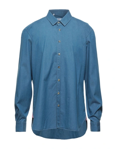 Shop Emanuele Maffeis Shirts In Slate Blue