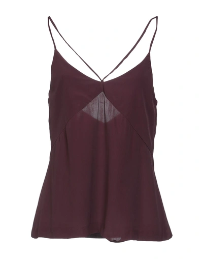 Shop Tonello Woman Top Burgundy Size 4 Acetate, Silk In Red