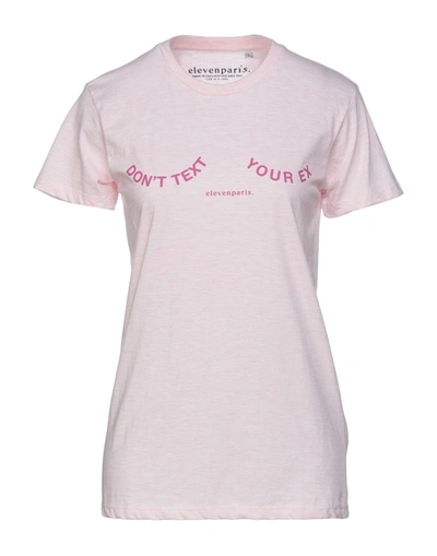 Shop Elevenparis Eleven Paris Woman T-shirt Light Pink Size Xs Cotton