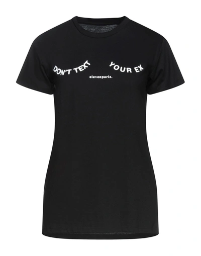 Shop Elevenparis Eleven Paris Woman T-shirt Black Size Xs Cotton