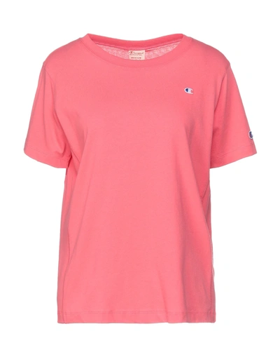 Shop Champion Woman T-shirt Salmon Pink Size M Cotton