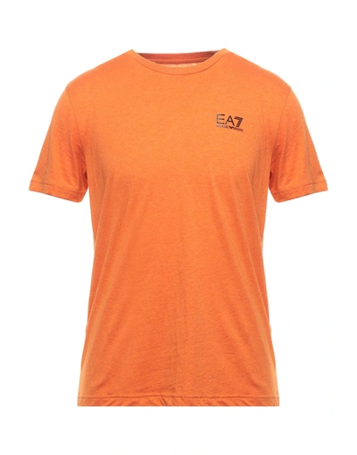 Shop Ea7 T-shirts In Orange
