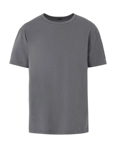Shop 8 By Yoox Organic Cotton Basic S/sleeve T-shirt Man T-shirt Lead Size Xxl Organic Cotton In Grey