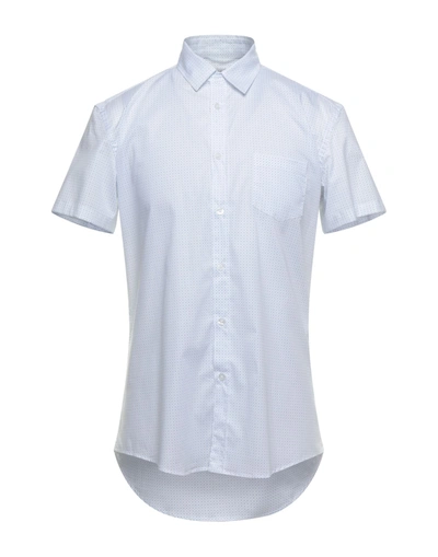 Shop Grey Daniele Alessandrini Man Shirt Azure Size 15 ½ Cotton, Elastane In Blue