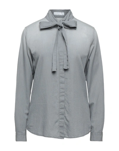 Shop Fabiana Filippi Woman Shirt Light Grey Size 12 Cotton, Cashmere, Ecobrass