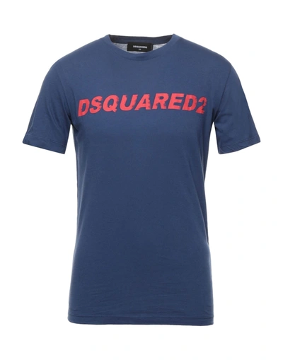 Shop Dsquared2 Man T-shirt Blue Size Xs Cotton