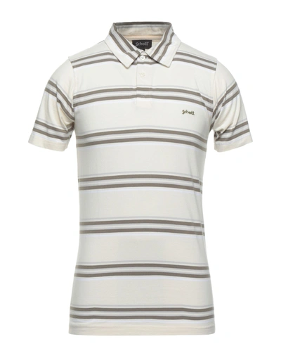 Shop Schott Polo Shirts In Ivory