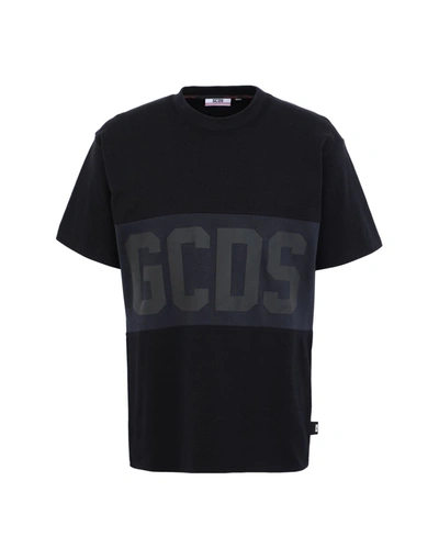 Shop Gcds Man T-shirt Black Size Xs Cotton