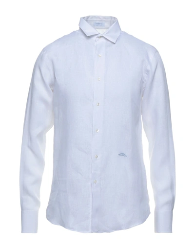 Shop Malo Man Shirt White Size 15 Linen