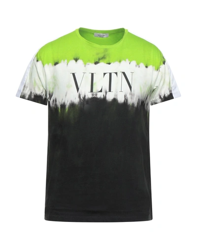 Shop Valentino Garavani Man T-shirt Acid Green Size M Cotton