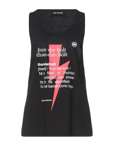 Shop Neil Barrett Woman Tank Top Black Size Xs Cotton