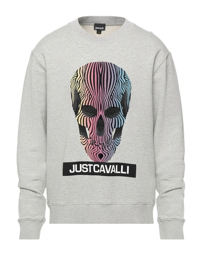 Shop Just Cavalli Man Sweatshirt Light Grey Size Xxl Cotton, Elastane