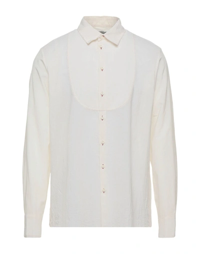 Shop Uma Wang Man Shirt Ivory Size M Cotton In White