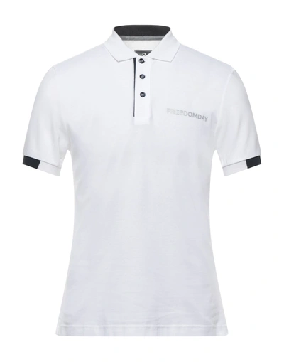 Shop Freedomday Man Polo Shirt White Size Xs Cotton
