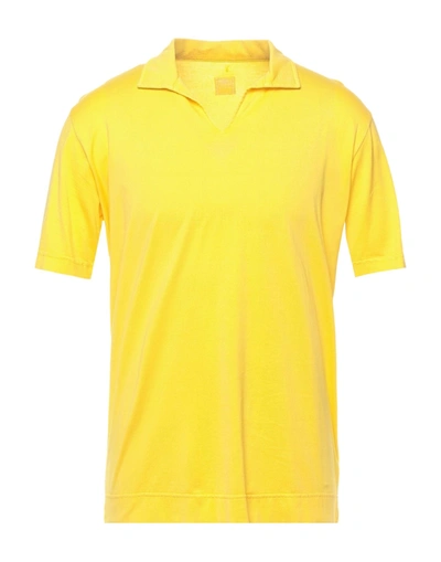 Shop Fedeli Polo Shirts In Yellow