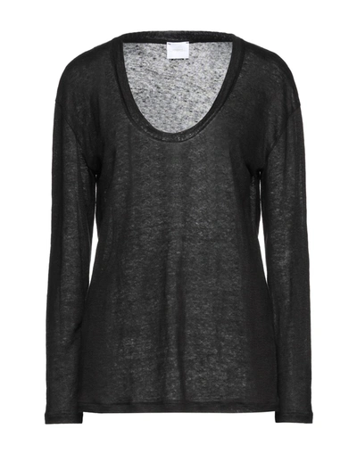 Shop Merci .., Woman T-shirt Black Size Xs Linen