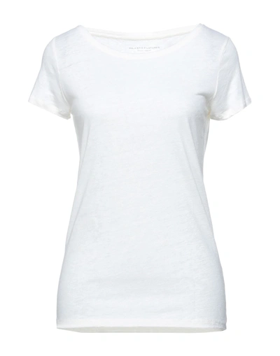 Shop Majestic T-shirts In Ivory