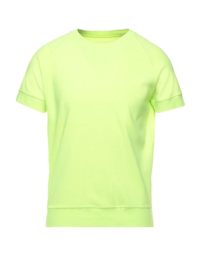 Shop Majestic Filatures Man Sweatshirt Acid Green Size M Cotton, Elastane