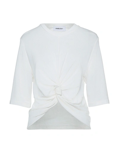 Shop Ambush Woman T-shirt White Size L Viscose, Polyamide