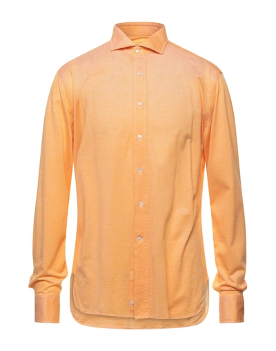 Shop Alessandro Gherardi Man Shirt Orange Size 16 ½ Cotton