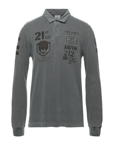 Shop Aeronautica Militare Man Polo Shirt Lead Size S Cotton In Grey