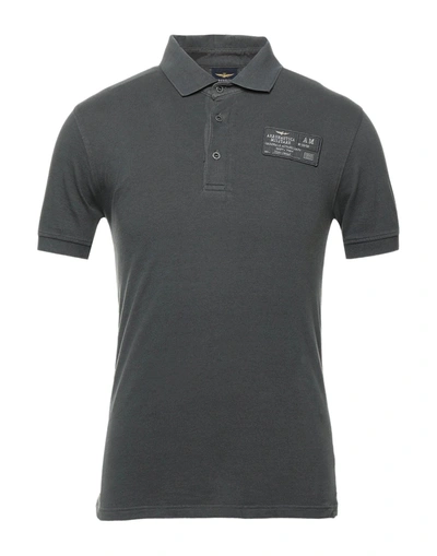 Shop Aeronautica Militare Polo Shirts In Lead