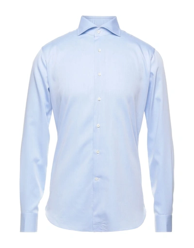 Shop Alessandro Gherardi Man Shirt Azure Size 16 ½ Cotton In Blue