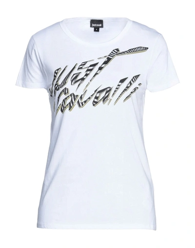Shop Just Cavalli Woman T-shirt White Size L Cotton