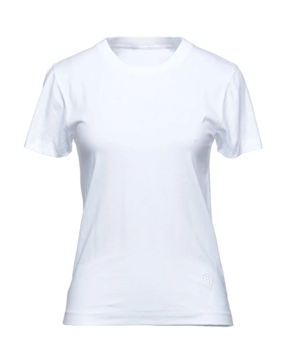 Shop Mm6 Maison Margiela Woman T-shirt White Size L Cotton