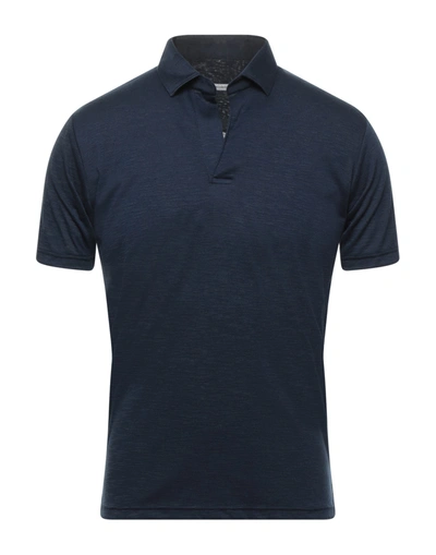 Shop Grey Daniele Alessandrini Polo Shirts In Dark Blue