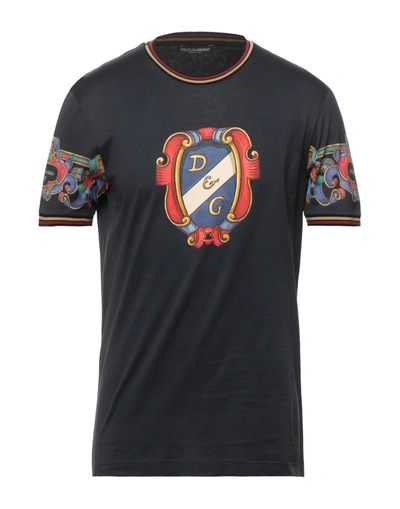 Shop Dolce & Gabbana Man T-shirt Black Size 36 Cotton, Elastane