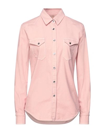 Shop Ndegree21 Woman Shirt Blush Size 4 Cotton, Elastane In Pink