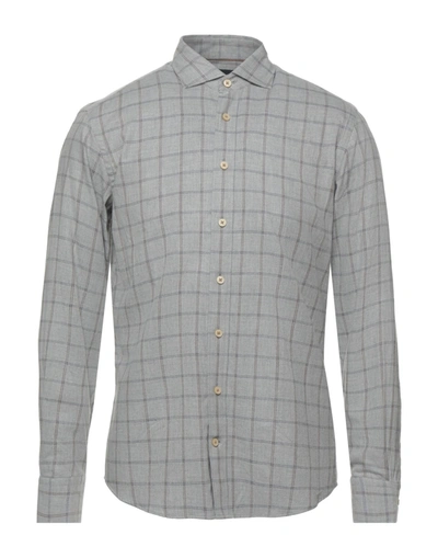 Shop Hackett Man Shirt Light Grey Size S Cotton