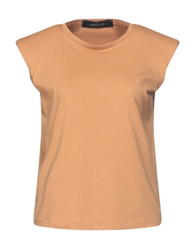 Shop Federica Tosi T-shirts In Camel