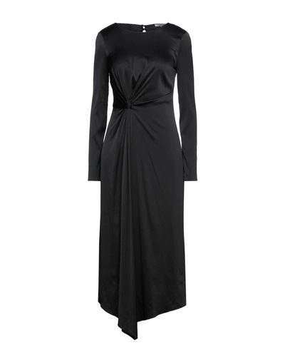 Shop Patrizia Pepe Woman Midi Dress Black Size 10 Viscose, Polyester, Elastane