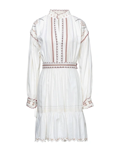Shop Etro Woman Midi Dress Ivory Size 8 Cotton, Polyester In White